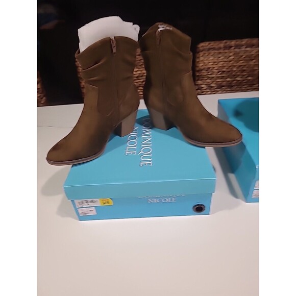Dominique Nicole Ankle Boots Dark Brown Womens Size 7.5M NWB - Picture 5 of 8